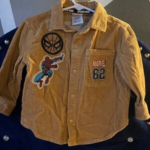 Marvel Tan Corduroy Jacket with Spider-Man Patches